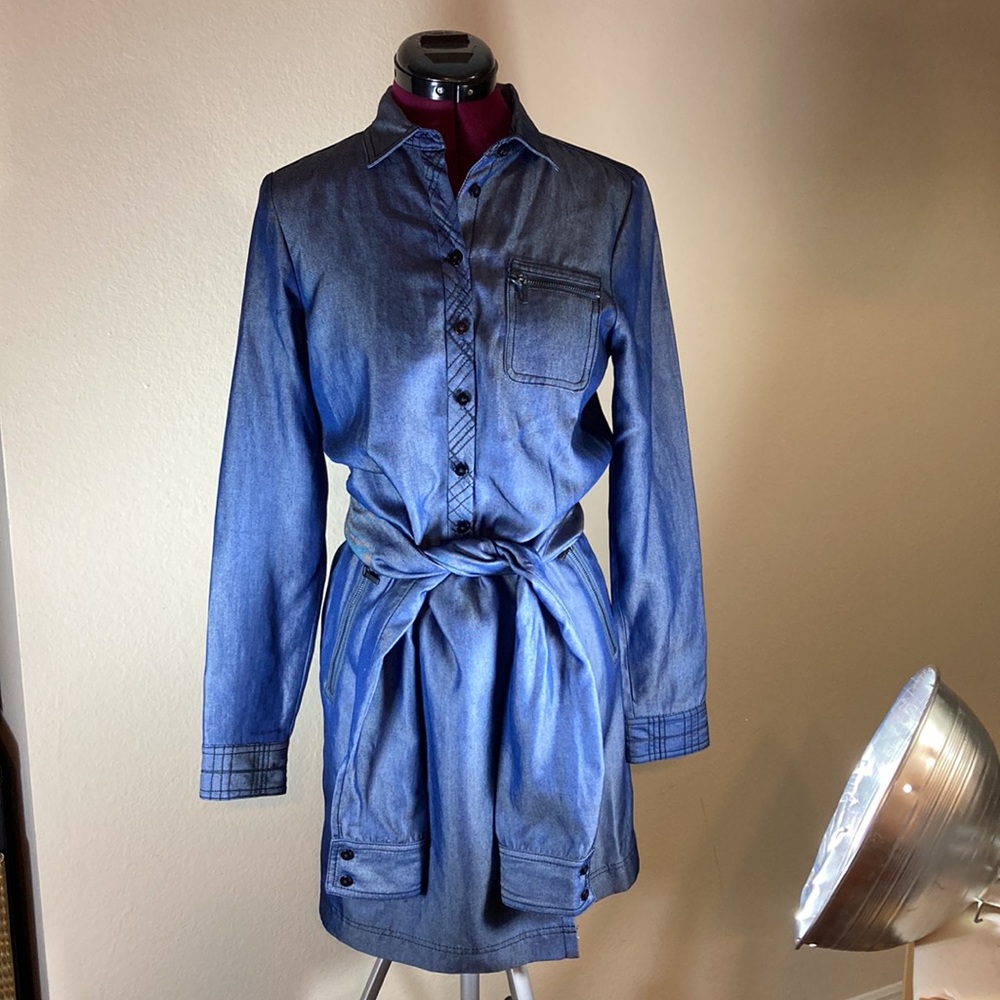 Z Spoke Zac Posen Denim/Tencel Dress, Sleeve Tie Belt!😁